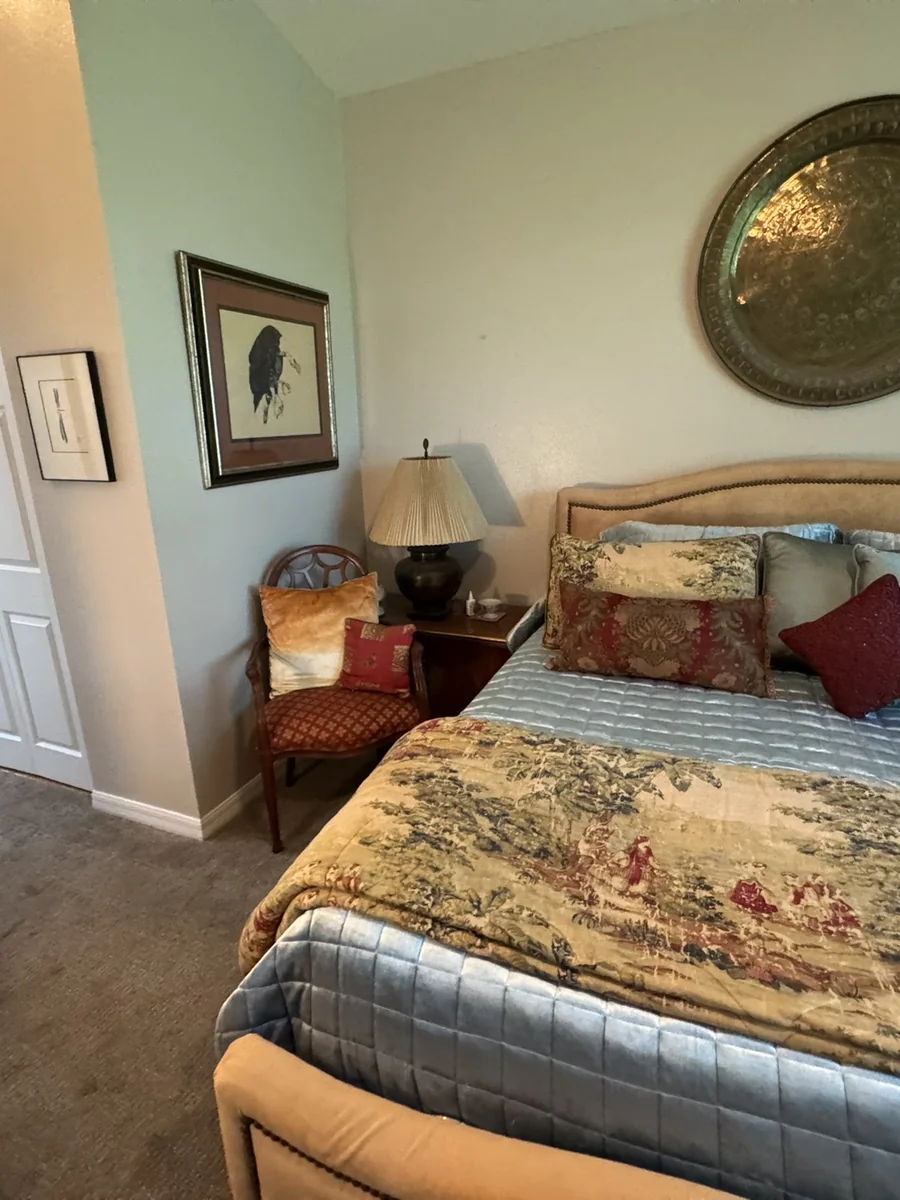 Bedroom refreshed after residential cleaning and turnover service