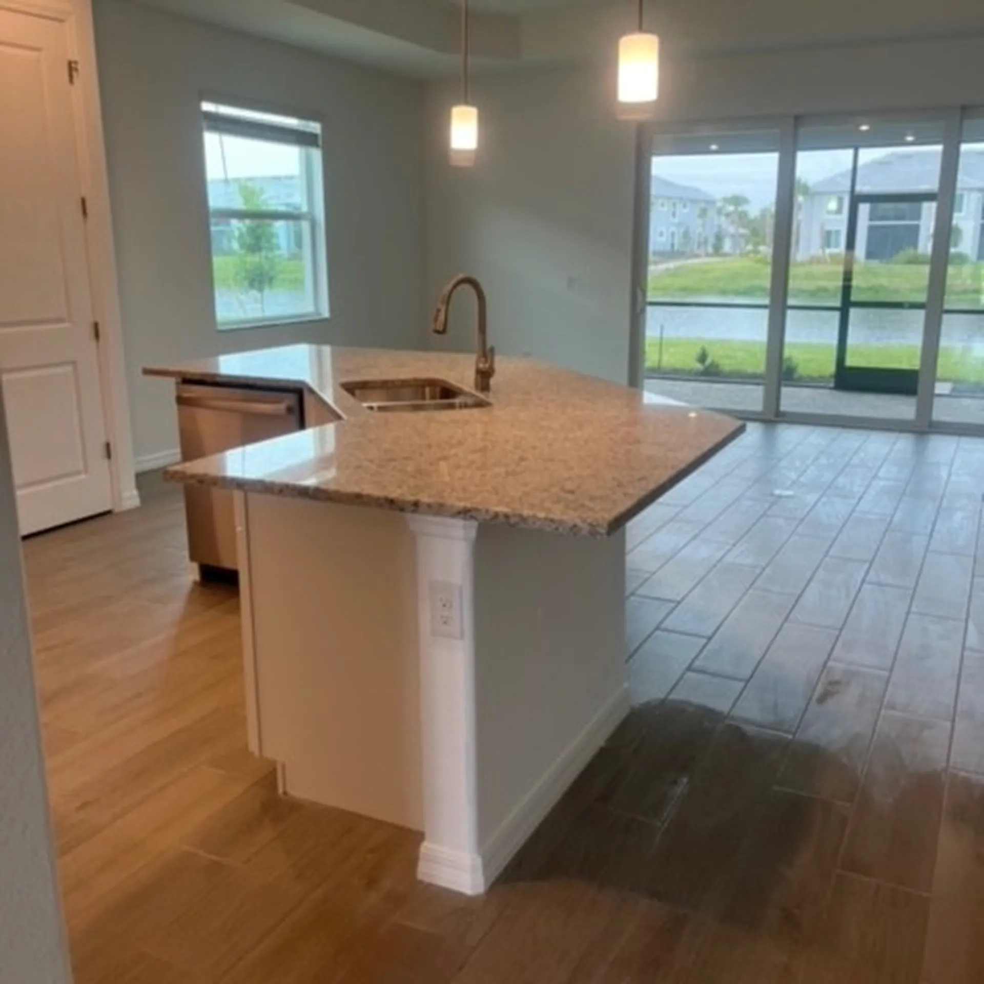 Detailed post-construction cleaning supplies and finished surfaces