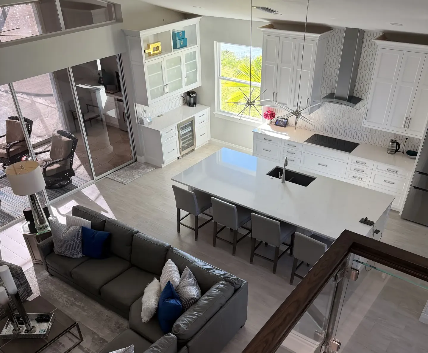 Residential deep cleaning in progress with detailed surface care